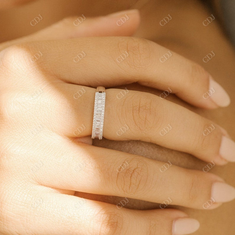 0.75CTW Baguette And Round Cut Natural Diamond Cocktails Wedding Band  customdiamjewel   