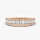 0.75CTW Baguette And Round Cut Natural Diamond Cocktails Wedding Band  customdiamjewel 10KT Rose Gold VVS-EF