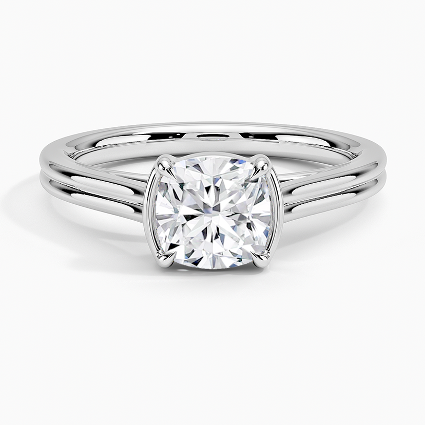 2CT Lab Grown Diamond Half Bezel Set Solitaire Engagement Ring  customdiamjewel   