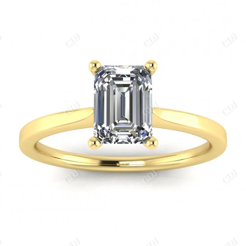 2.5CT Emerald Cut Moissanite Solitaire Ring