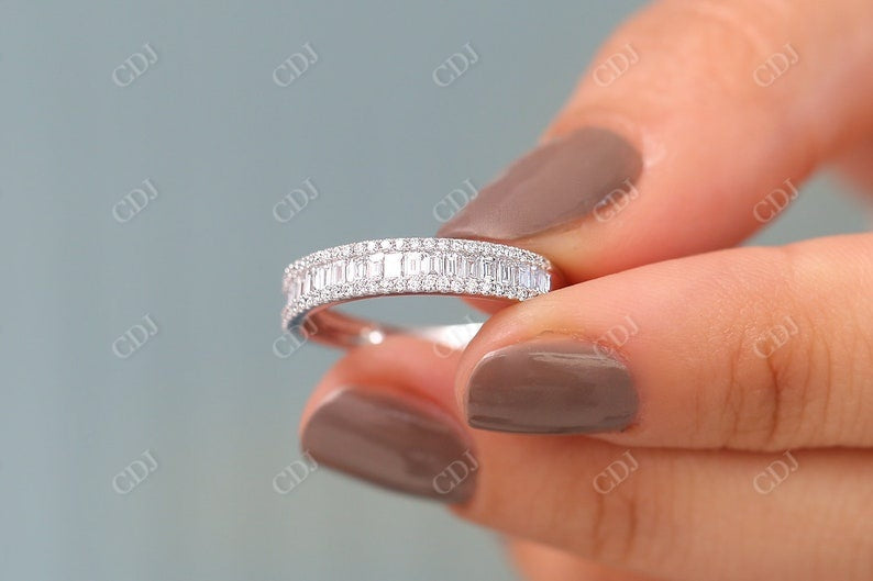 0.75CTW Baguette And Round Cut Natural Diamond Cocktails Wedding Band  customdiamjewel   