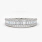 0.75CTW Baguette And Round Cut Natural Diamond Cocktails Wedding Band  customdiamjewel 10KT White Gold VVS-EF