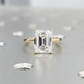 Solitaire Emerald Cut Moissanite Engagement Ring