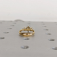 Yellow Gold Three Stone Moissanite Engagement Ring