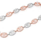 White and Rose Gold Two Tone Cuban Link Chain Necklace  customdiamjewel   
