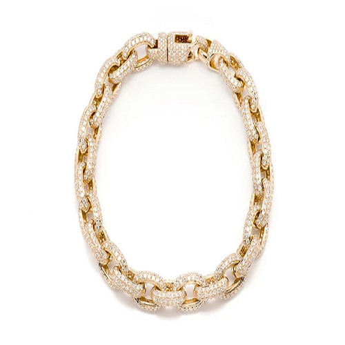 Hip Hop Elongated Rolo Diamond Bracelet  customdiamjewel   