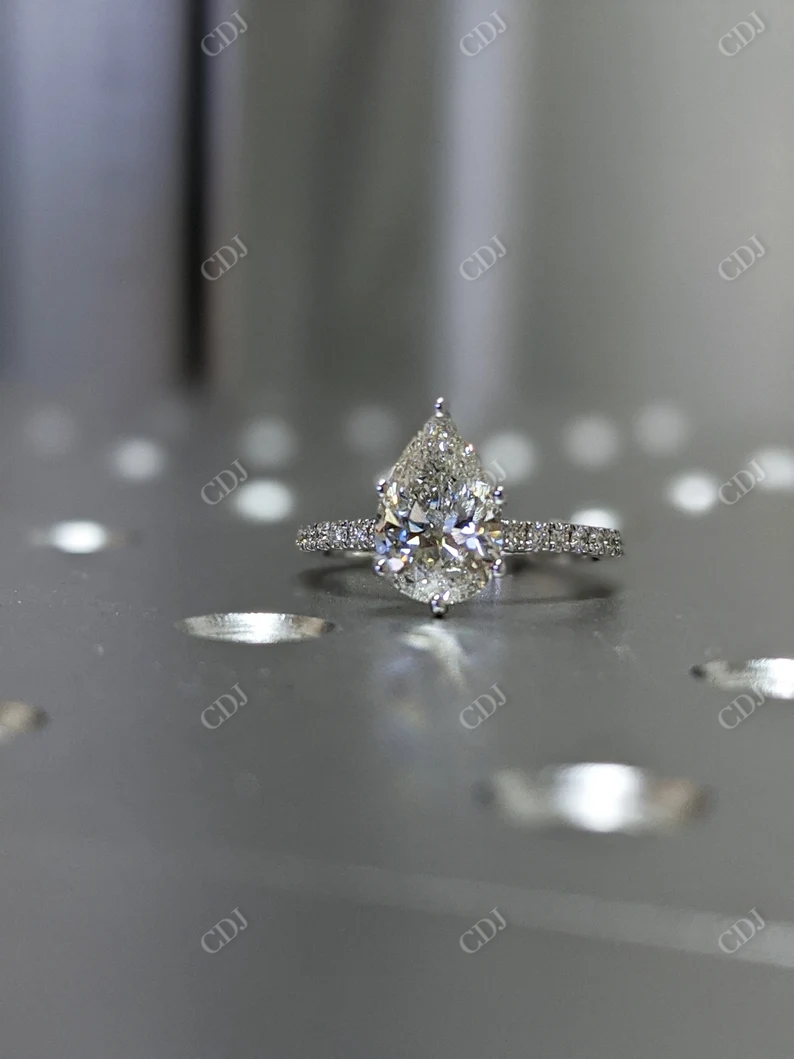 1.25CT Pear Moissanite Diamond Wedding Ring
