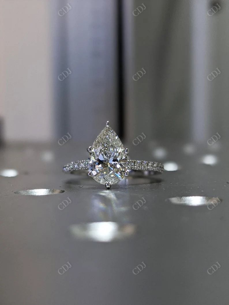1.25CT Pear Moissanite Diamond Wedding Ring
