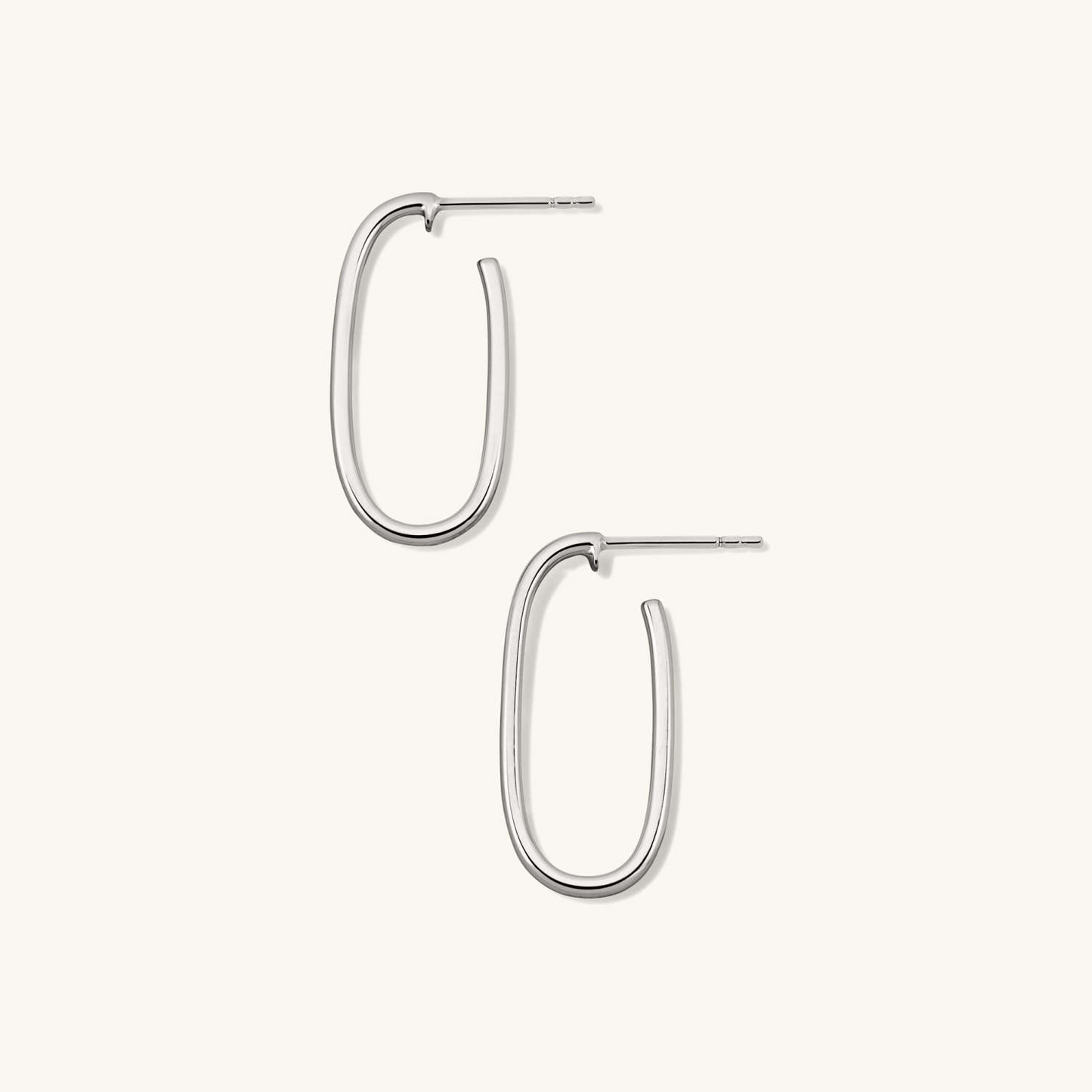 Paperclip Large And Modern 14K Gold Hoops Earrings
