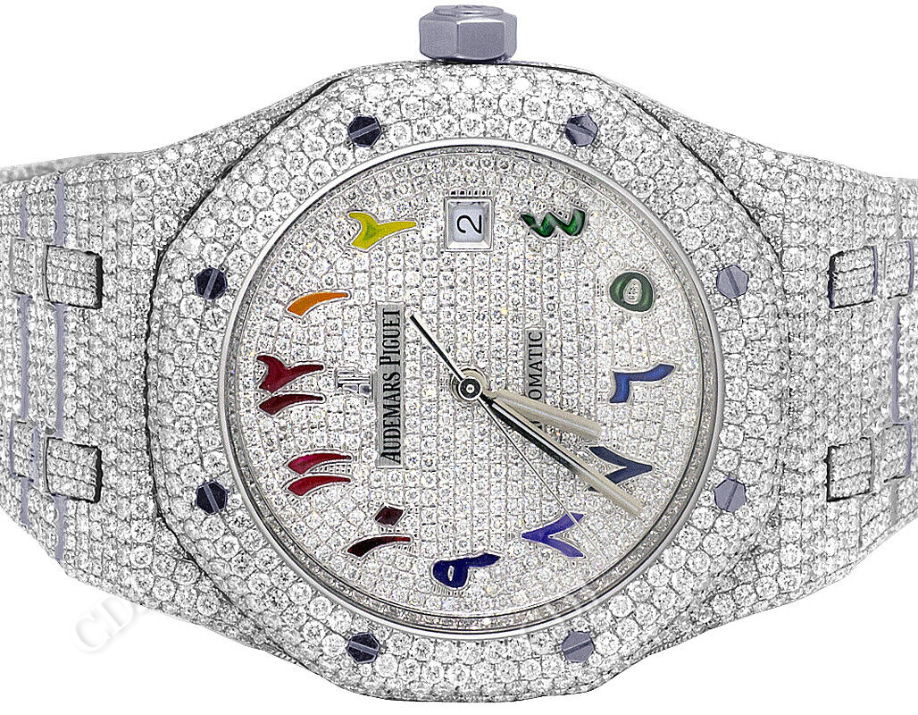 Fully Iced Out AP Stainless Steel Custom Diamond Watch (33.0 CTW)  customdiamjewel   