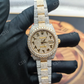 Two Tone Roelx Oyster Arabic Dial Iced Out Wrist Watch customdiamjewel