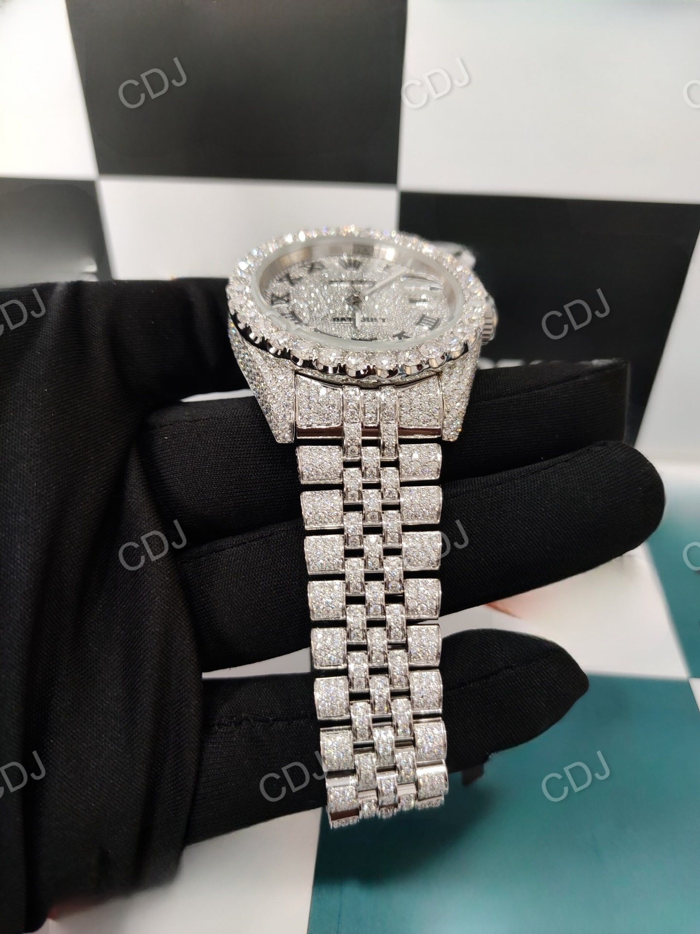 Fully Iced Out VVS Moissanite Rolex Watch customdiamjewel