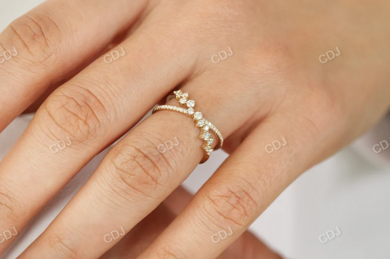 0.53CTW X Cross Lab Grown Diamond Cluster Wedding Band  customdiamjewel   