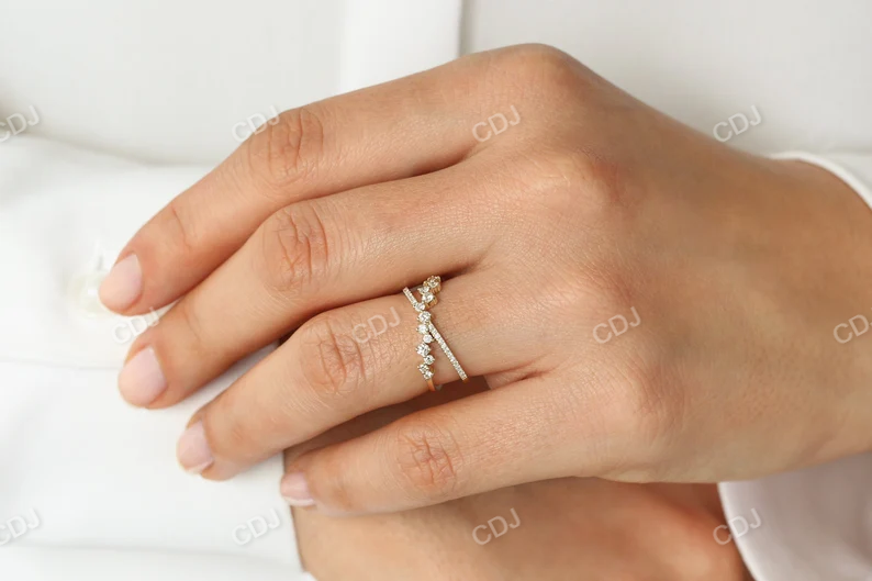 0.53CTW X Cross Lab Grown Diamond Cluster Wedding Band  customdiamjewel   