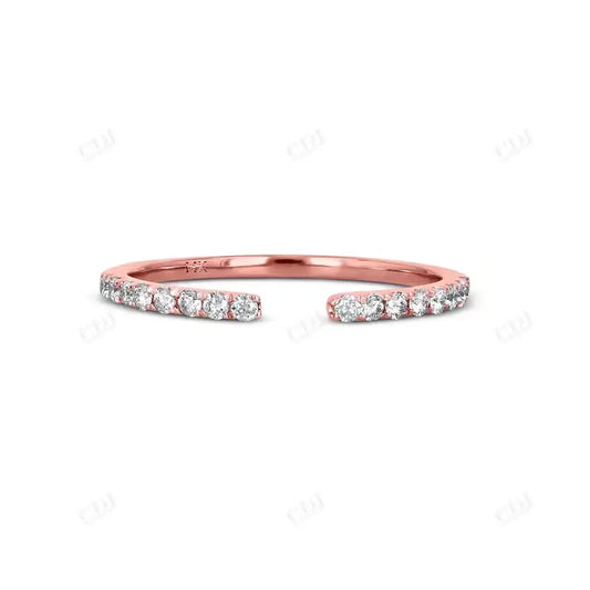 0.15CTW Round Cut Lab Grown Diamond Half Eternity Band  customdiamjewel 10KT Rose Gold VVS-EF