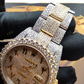 Two Tone Roelx Oyster Arabic Dial Iced Out Wrist Watch customdiamjewel