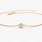 0.11CTW Moissanite Dainty Solitaire Diamond Bracelet  customdiamjewel Sterling Silver Rose Gold VVS-EF