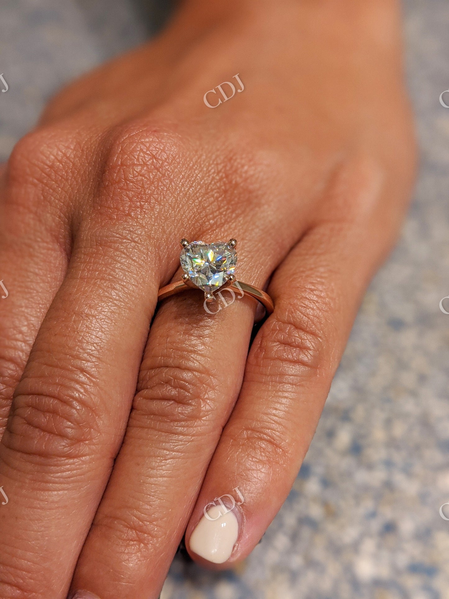 Solitaire Heart Cut Moissanite Engagement Ring