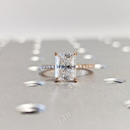 14k Rose Gold Radiant Cut Moissanite Engagement Ring  customdiamjewel 10 KT Rose Gold VVS-EF