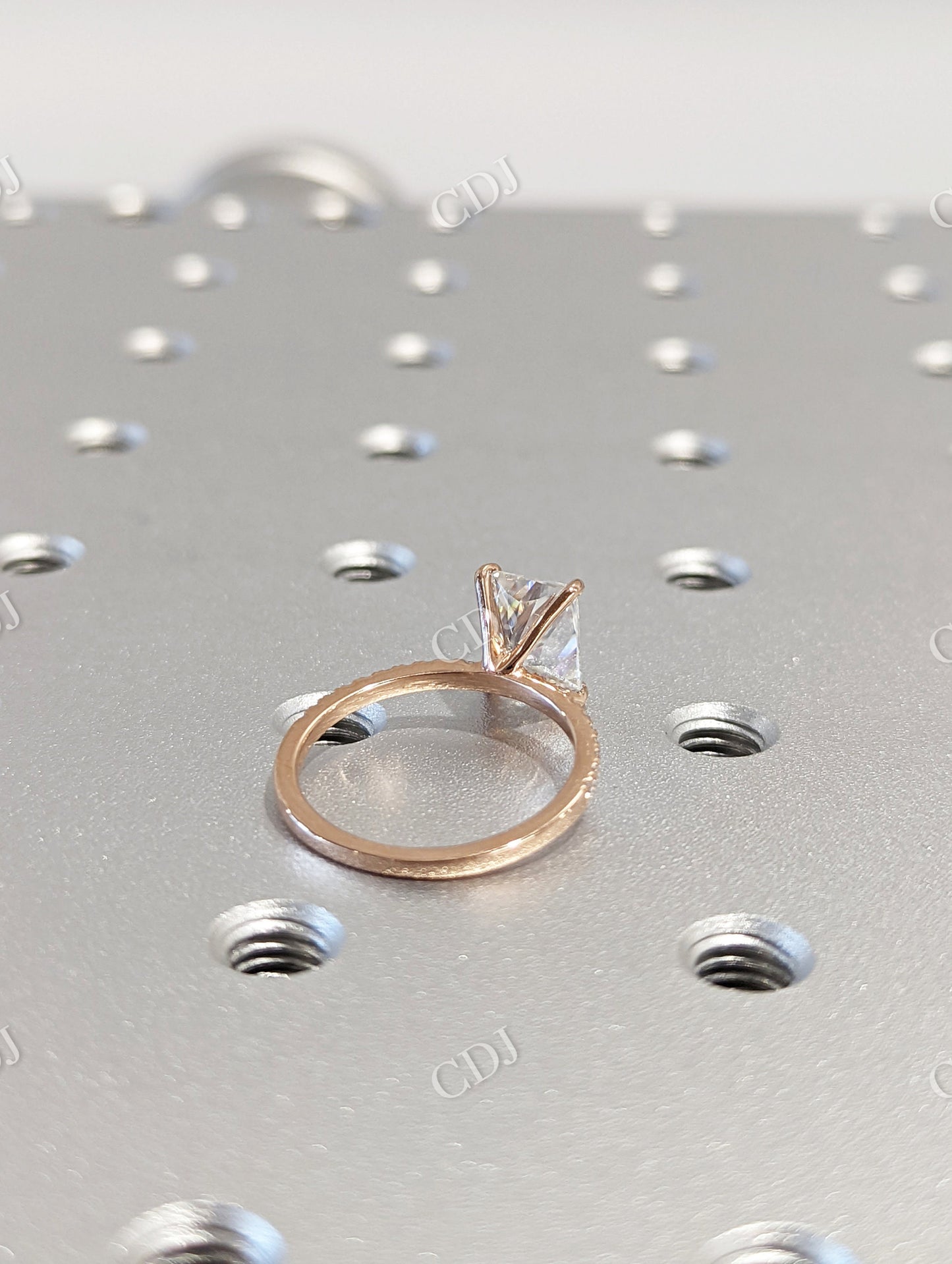 14k Rose Gold Radiant Cut Moissanite Engagement Ring