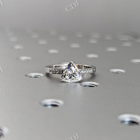 14k White Gold Trillion Cut Solitaire Moissanite Engagement Ring  customdiamjewel 10 KT White Gold VVS-EF