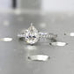 Pear Cut 14k Solid Gold Moissanite Engagement Ring