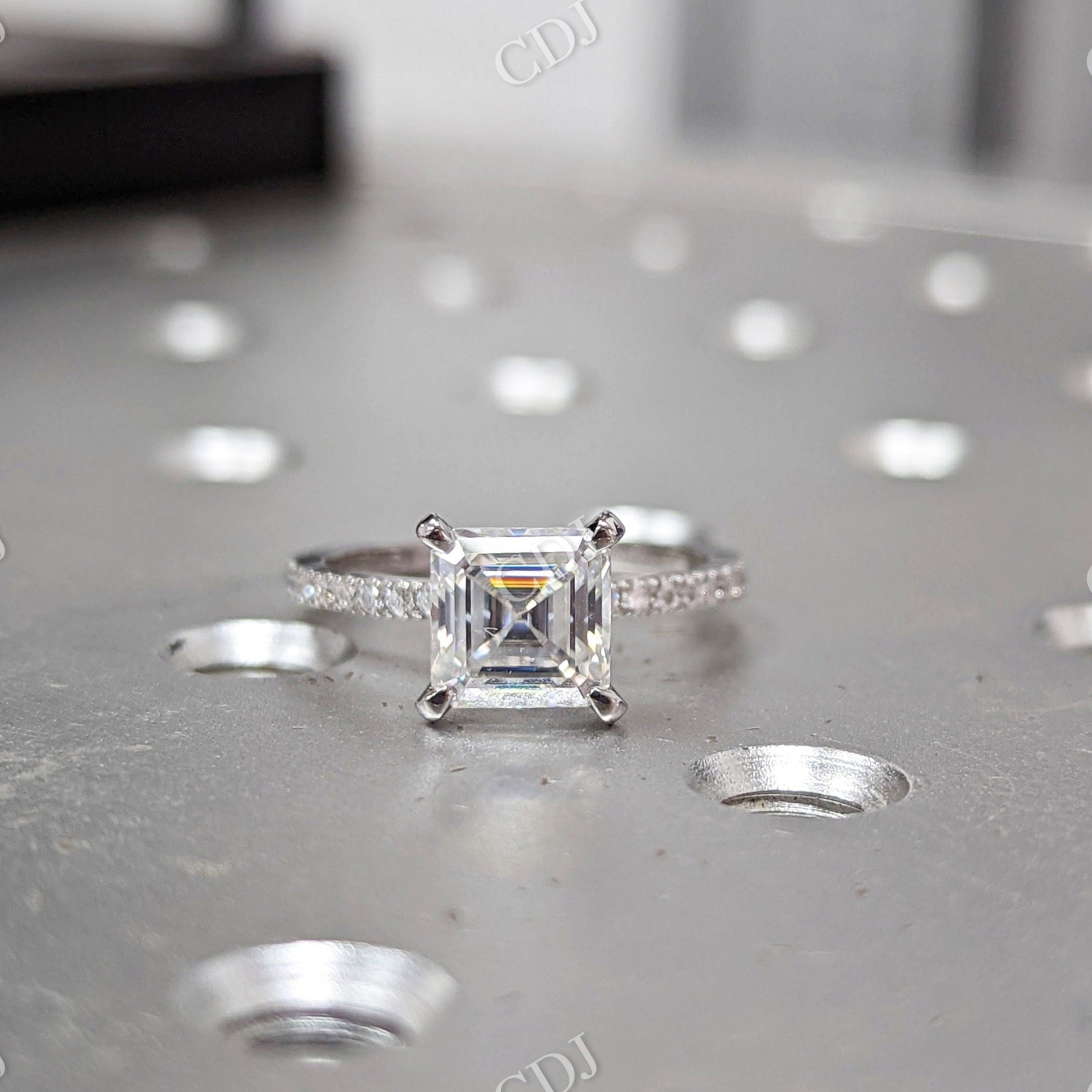 Asscher Cut Ring Stack Asscher Cut Moissanite Stacking Engagement Ring – Elegant & Versatile ...