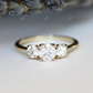 0.82ctw Round Cut Moissanite Three Stone Ring  customdiamjewel   