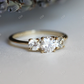 0.82ctw Round Cut Moissanite Three Stone Ring  customdiamjewel   