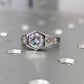 Vintage Hexagon Round Moissanite Ring  customdiamjewel   