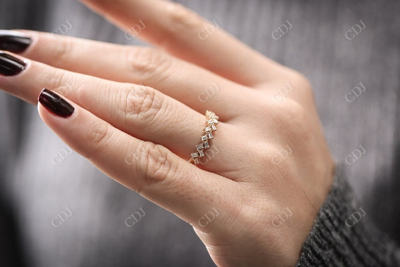 0.32CTW Baguette Shape Natural Diamond Antique Prong Band  customdiamjewel   