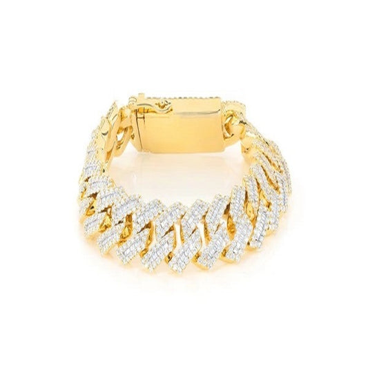 Baguette Diamond Cuban Link Bracelet  customdiamjewel   