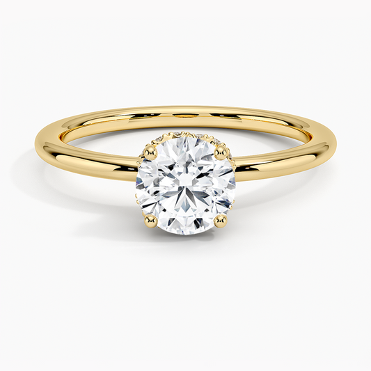 2.12CTW LAb Grown Diamond Hidden Halo Engagement Ring  customdiamjewel Sterling Silver Yellow Gold VVS-EF