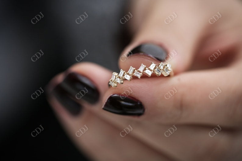 0.32CTW Baguette Shape Natural Diamond Antique Prong Band  customdiamjewel   