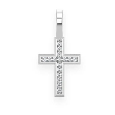 0.05CTW Angled Cross Diamond Pendant  customdiamjewel   