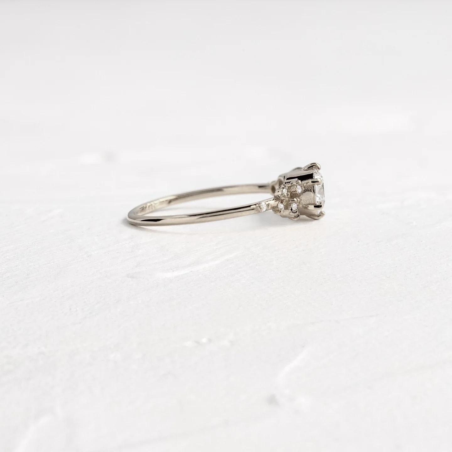 Multi Stone Moissanite Engagement Ring  customdiamjewel   