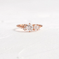 Multi Stone Moissanite Engagement Ring  customdiamjewel 10KT Rose Gold VVS-EF