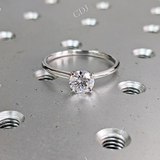 Forever One Round Solitaire Moissanite Engagement Ring  customdiamjewel 10 KT White Gold VVS-EF