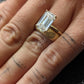 Unique Emerald Cut Moissanite Wedding Bridal Set  customdiamjewel   