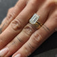 Unique Emerald Cut Moissanite Wedding Bridal Set  customdiamjewel   
