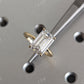 Unique Emerald Cut Moissanite Wedding Bridal Set  customdiamjewel   