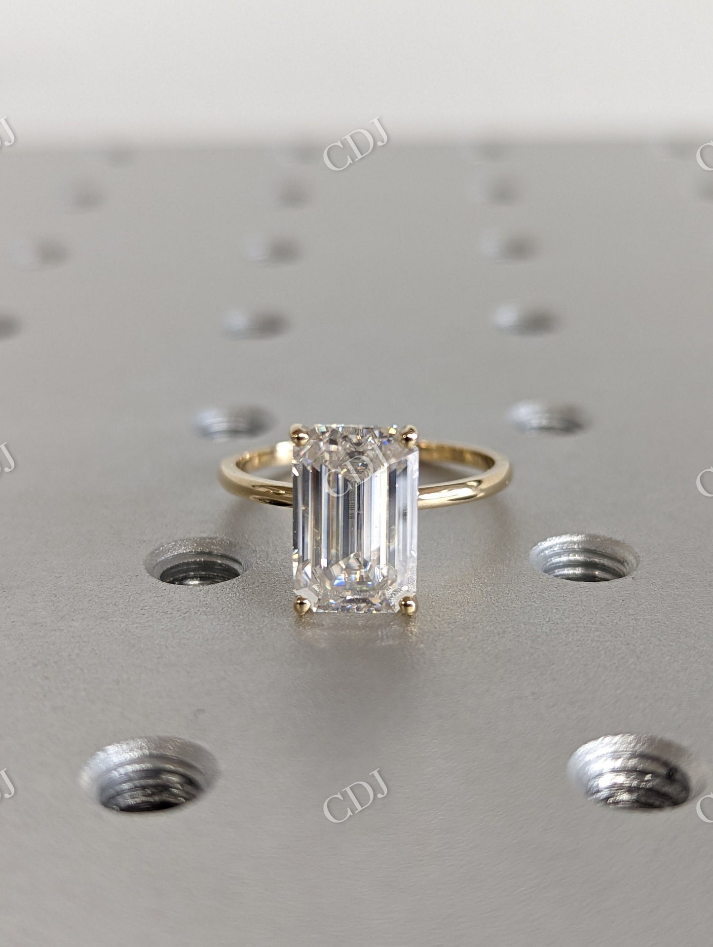 Unique Emerald Cut Moissanite Wedding Bridal Set  customdiamjewel   