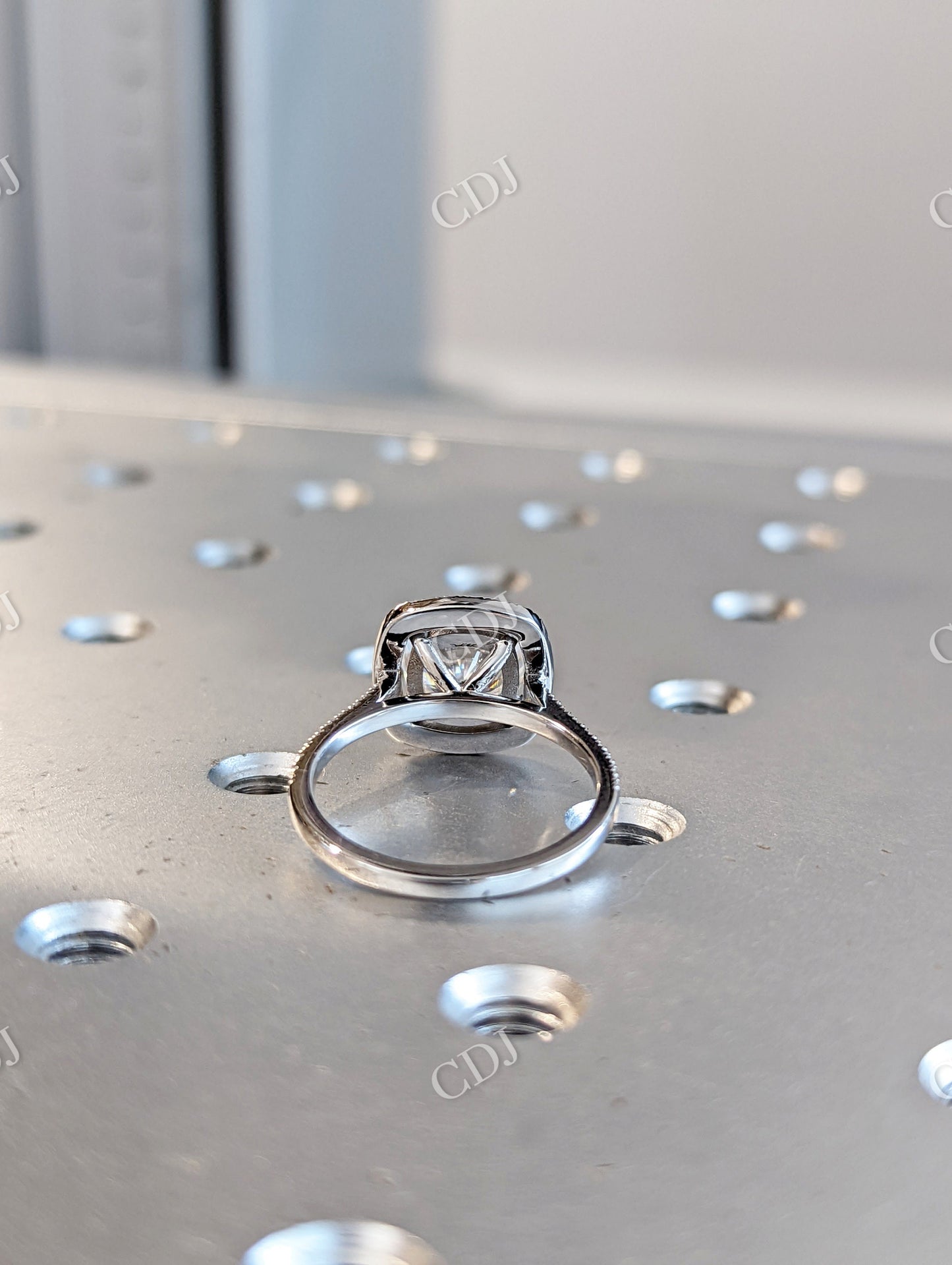 Classic Cushion Cut Moissanite Engagement Ring  customdiamjewel   