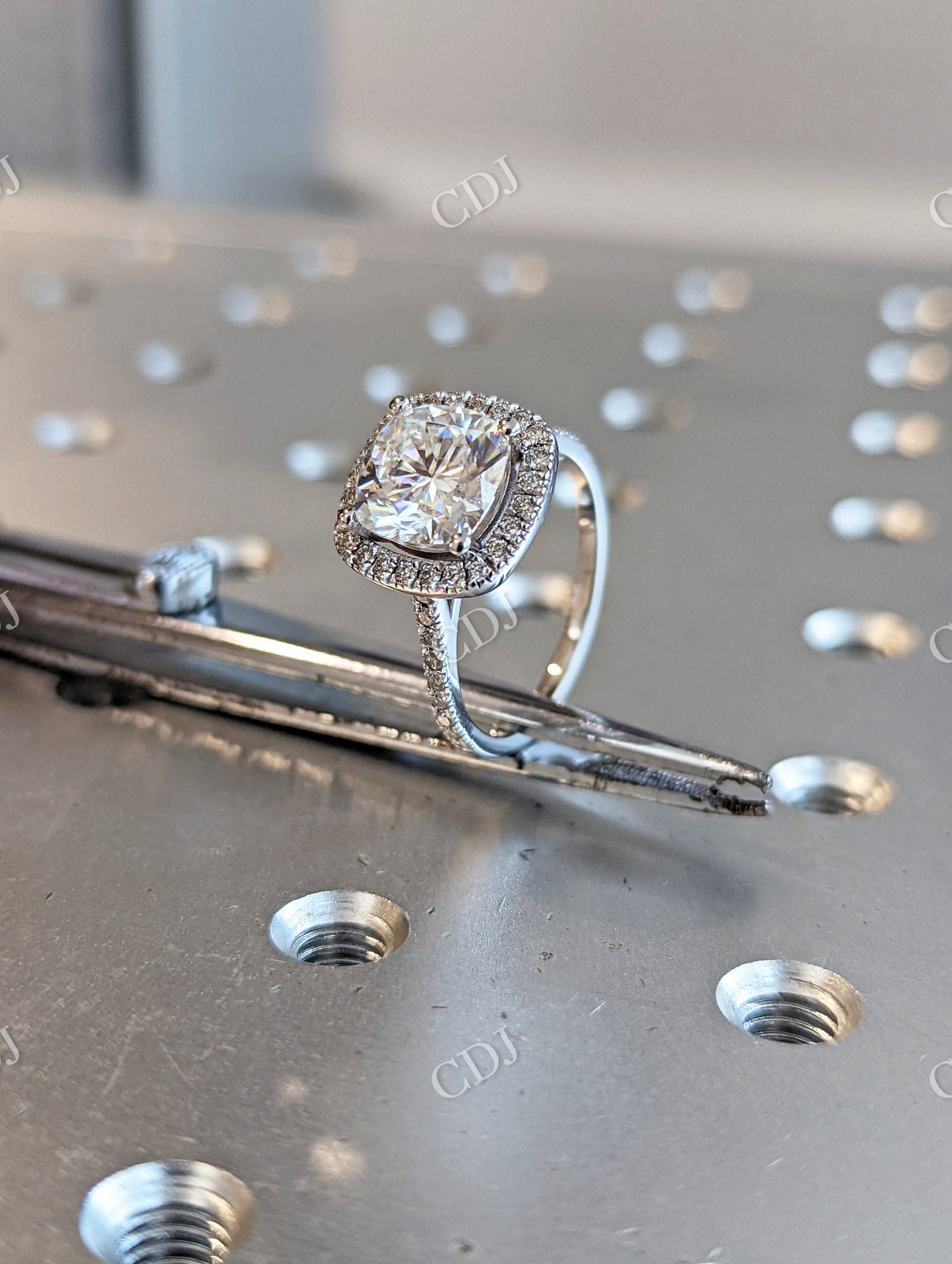 Classic Cushion Cut Moissanite Engagement Ring  customdiamjewel   