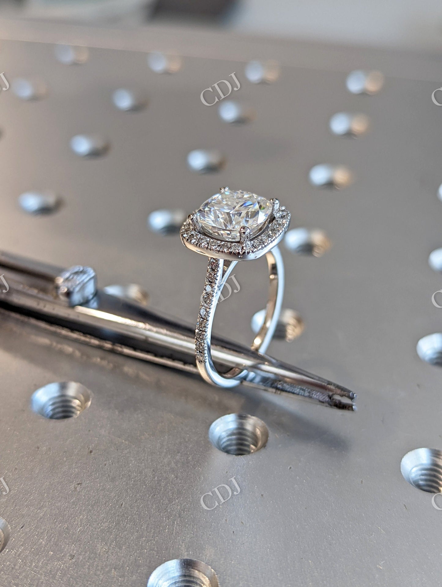 Classic Cushion Cut Moissanite Engagement Ring  customdiamjewel   