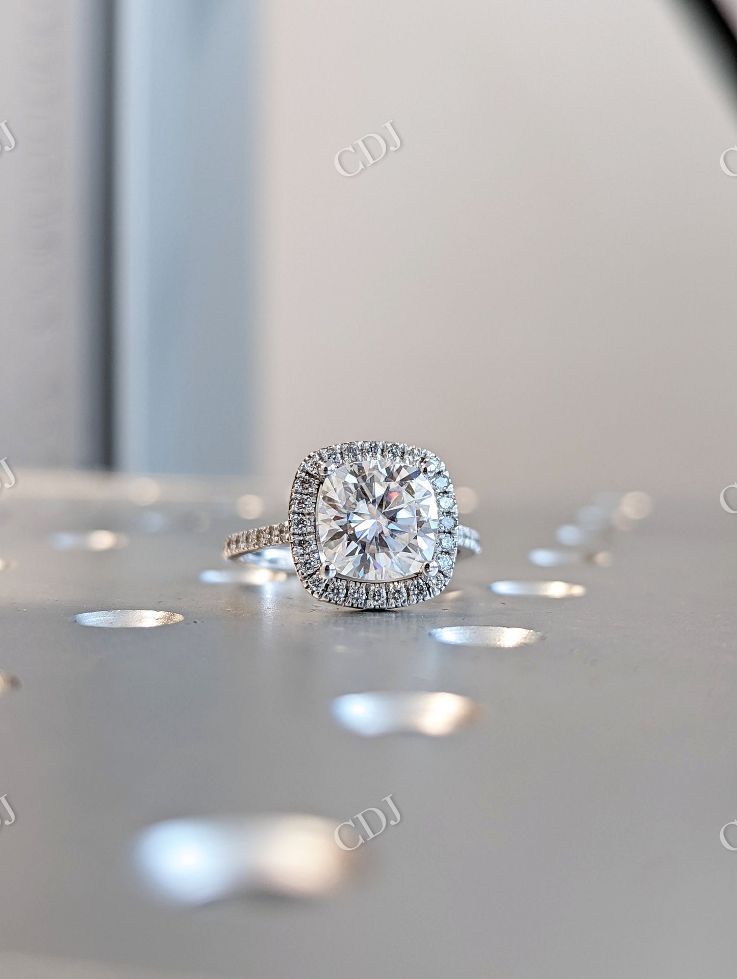 Classic Cushion Cut Moissanite Engagement Ring  customdiamjewel   