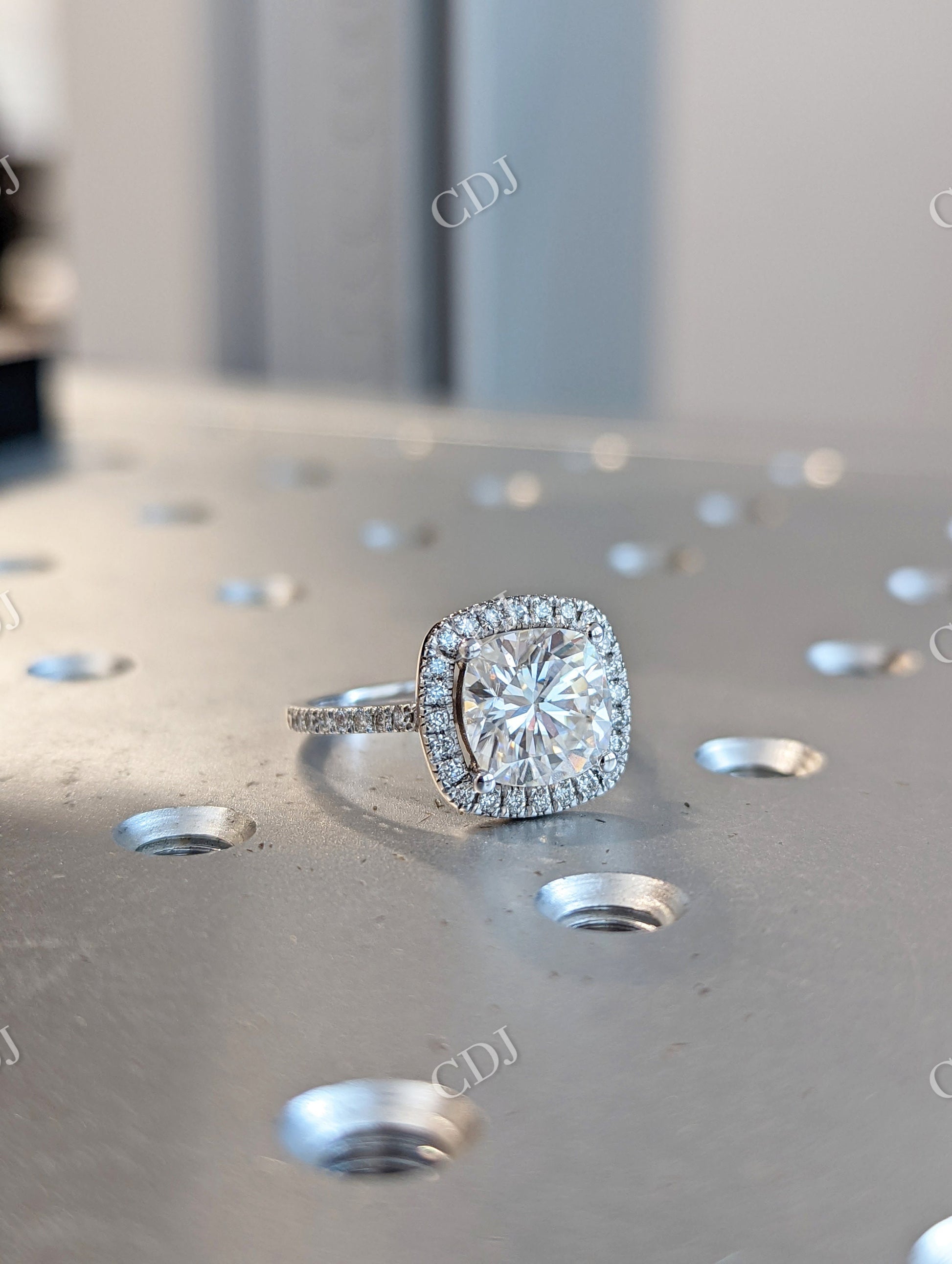 Classic Cushion Cut Moissanite Engagement Ring  customdiamjewel   