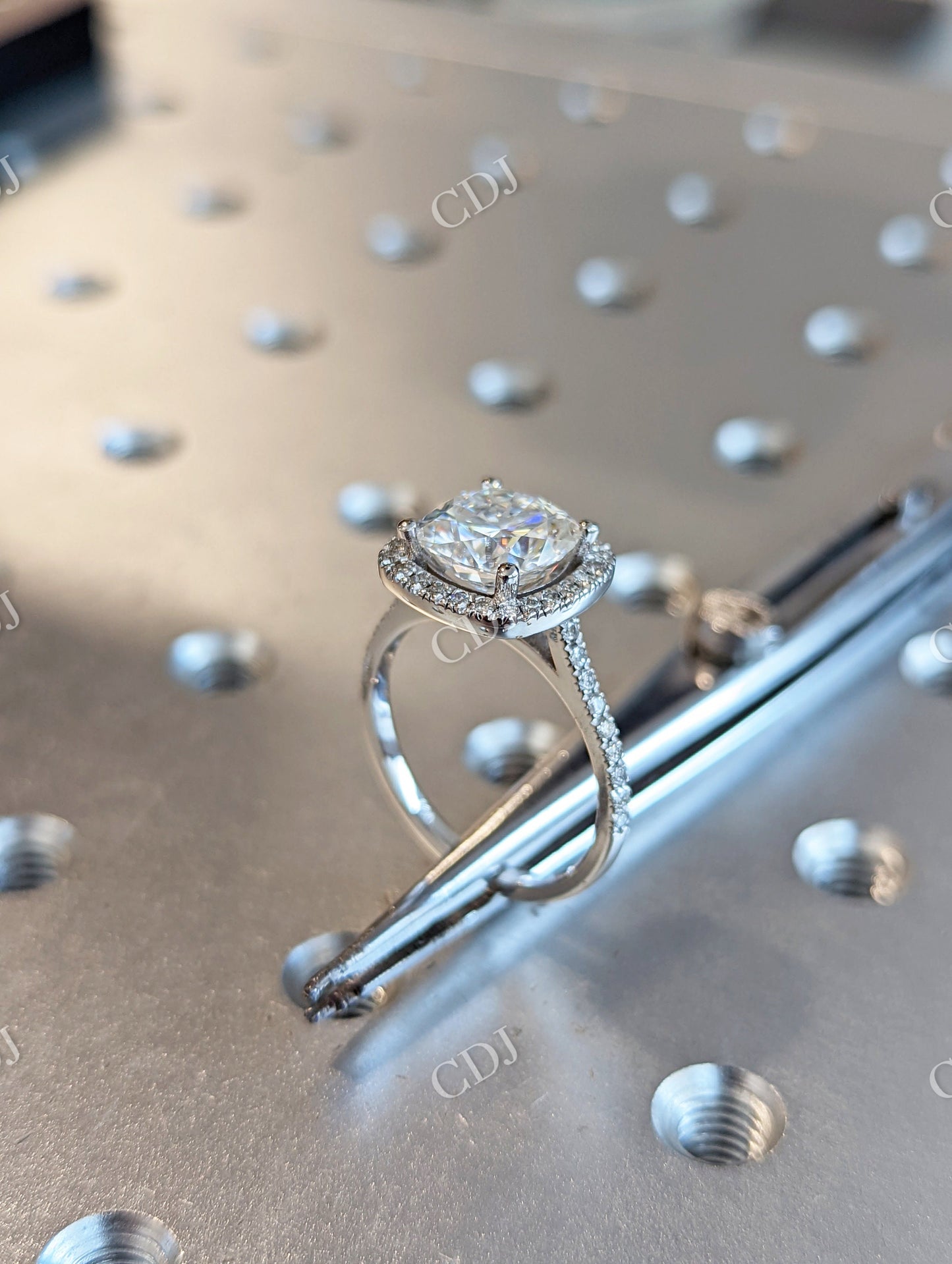 Classic Cushion Cut Moissanite Engagement Ring  customdiamjewel   