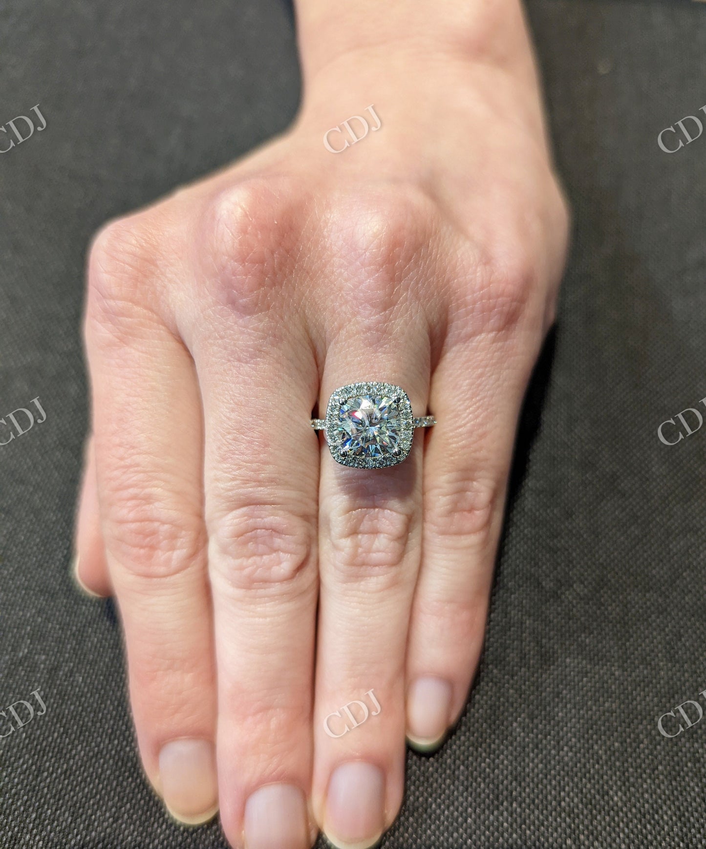Classic Cushion Cut Moissanite Engagement Ring  customdiamjewel   