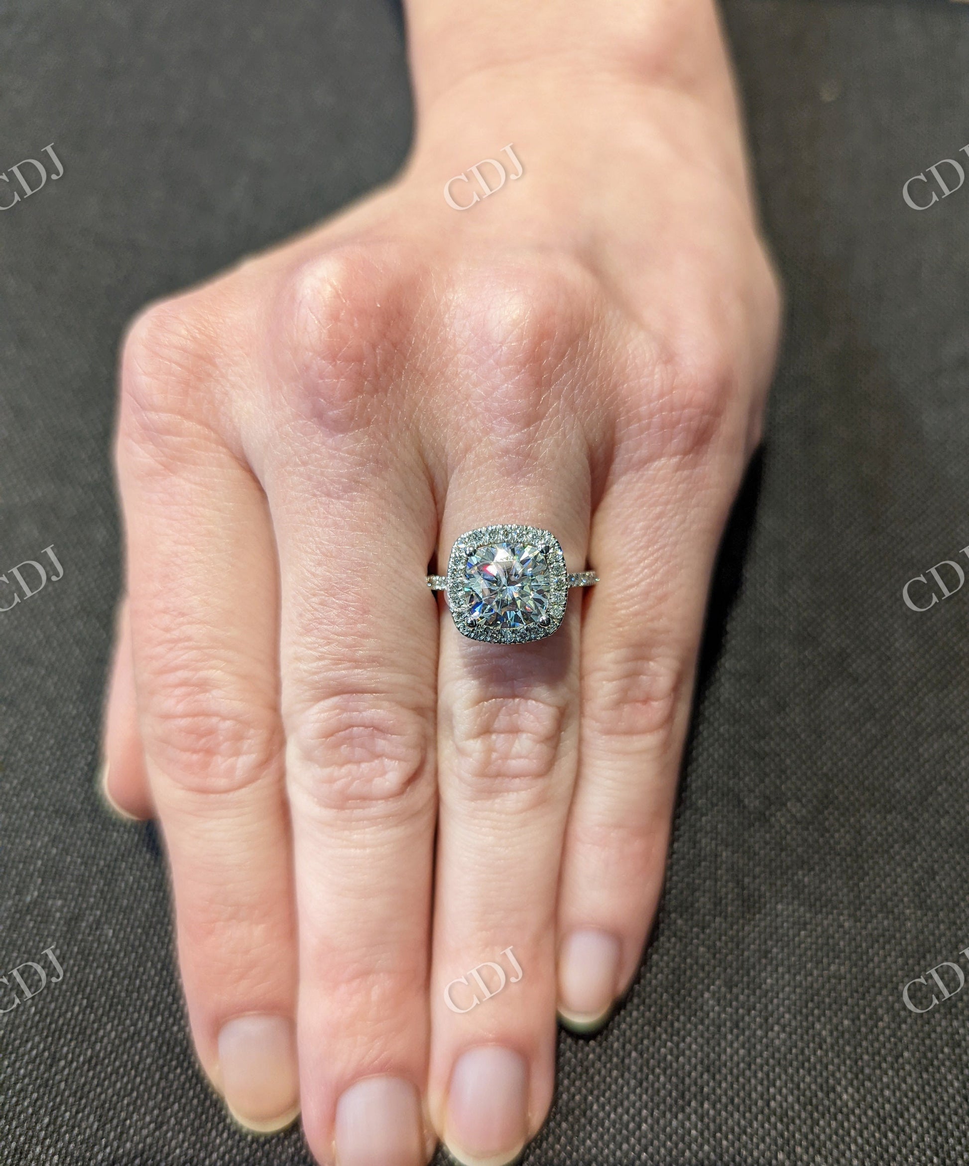 Classic Cushion Cut Moissanite Engagement Ring  customdiamjewel   